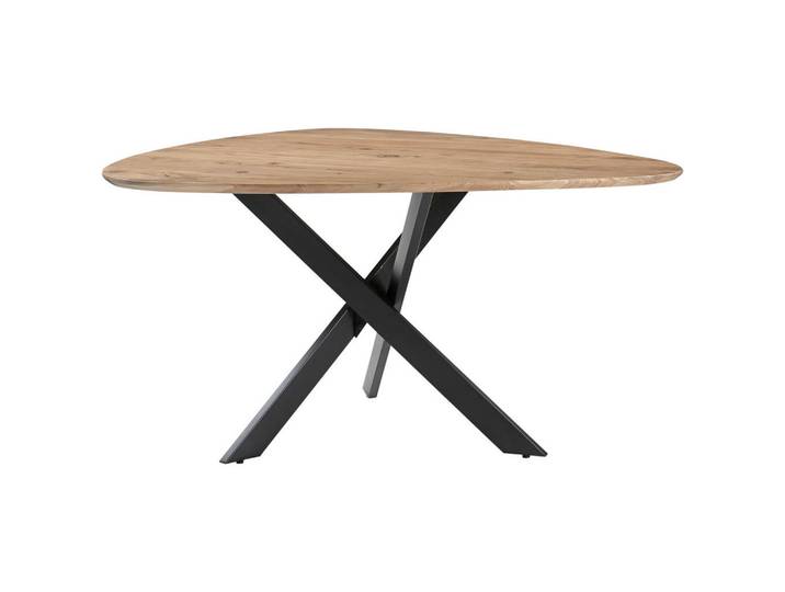 Carryhome Esstisch, Schwarz, Akazie, Holz, Metall, Akazie, massiv, dreieckig, Stativgestell, 135x76x135 cm, Fsc, Esszimmer, Tische, Esstische