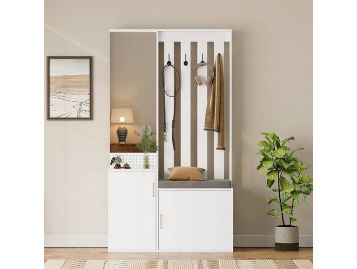 Ensemble vestiaire garde-robe de couloir avec armoire à chaussures et banc patère porte-manteau ensemble de meubles de couloir