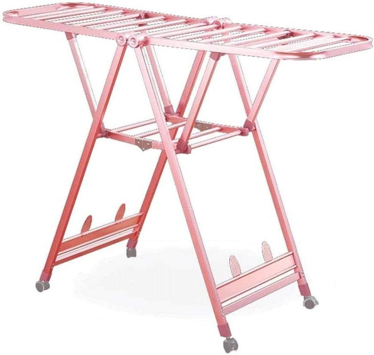 Opvouwbaar kledingrek vloermodel in roségoud, 151 cm