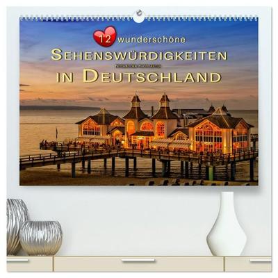 12 wunderschöne Sehenswürdigkeiten in Deutschland (hochwertiger Premium Wandkalender 2027 DIN A2 quer), Kunstdruck in Hochglanz