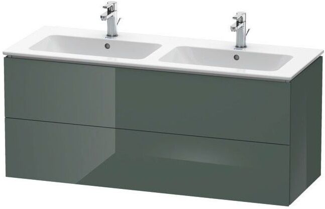Duravit L-Cube Waschtischunterbau LC625803838 Dolomiti Grey Hochglanz, 129x55x48,1cm, 2 Auszüge