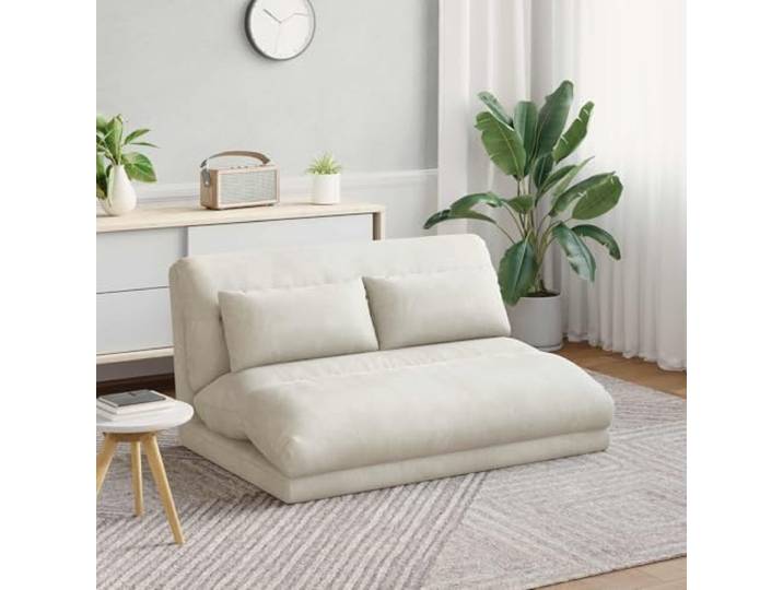 KFPOERTFGD Bodenstuhl, Samt-Sessel verstellbar, Creme 110x82x55 cm Inklusive Multi-Positions-Rückenlehne, Vielseitige Nutzung, Wohnzimmer-Design