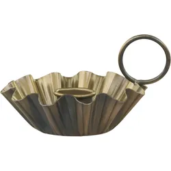 Chic Antique Kammerleuchter mit Rillen antik messing, H6/L10,5/B9,5 cm