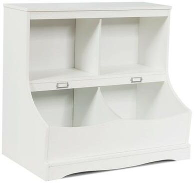 Costway Kids Floor Cabinet Multi-Functional Bookcase -White
