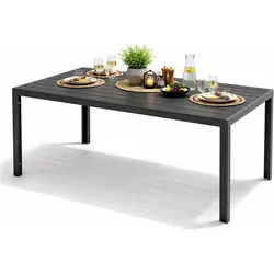 Mojawo, Gartentisch + Balkontisch, Nonwood Gartentisch Aluminium anthrazit 180x90cm (180 x 90 x 74 cm)