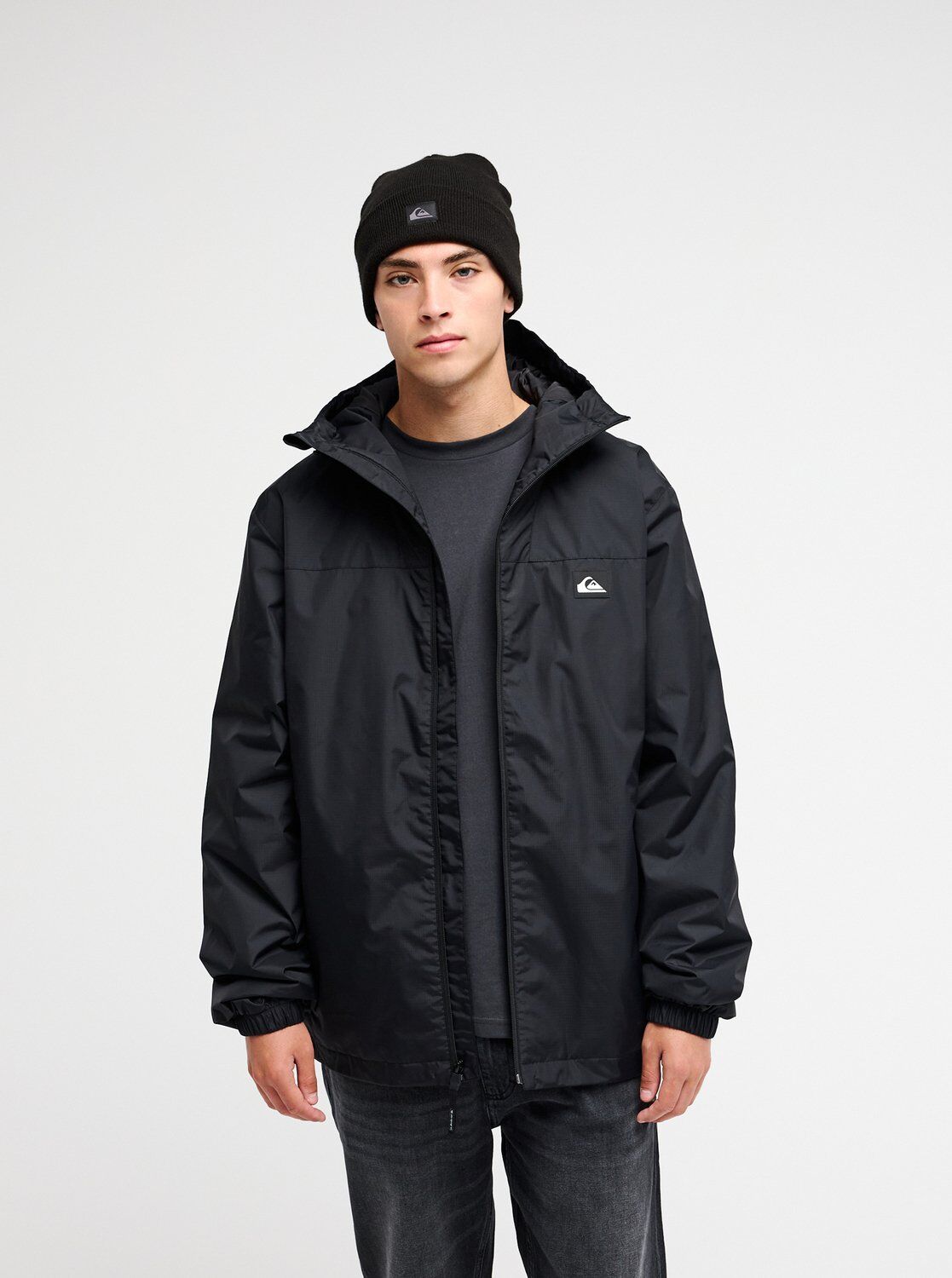 Windbreaker QUIKSILVER "OVERCAST 3K INSULATED", Herren, Gr. L, schwarz, Obermaterial: 100% Nylon, Jacken Windbreaker, aus Nylon, in schlichter Farbgebung schwarz L