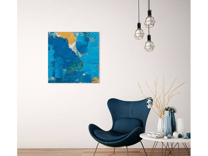 Toile image Bleu éclatant Tissu mélangé Bleu 60 x 60 x 3cm