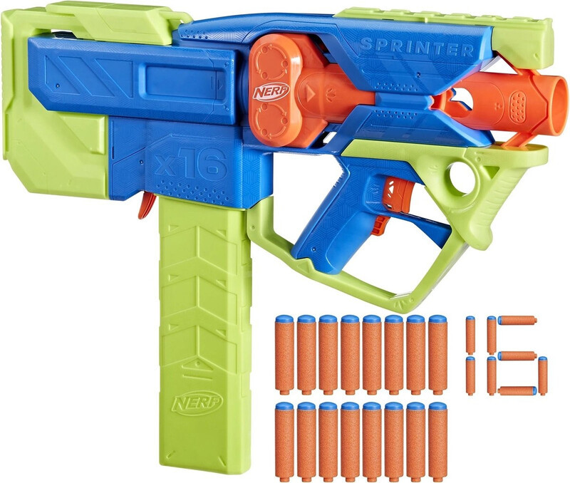 Nerf N Series Sprinter Blaster met een bereik tot 27 meter