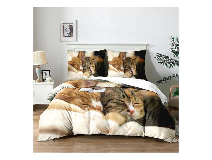 LuxusKollektion Jugendbettwäsche Bettwäsche Katze 220x240cm Mikrofaser 3D