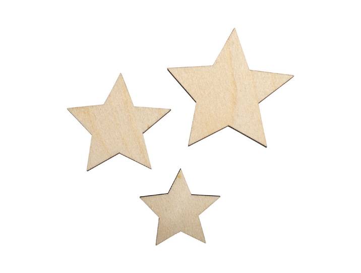 Rayher Holzsterne Natur ⌀ 3.5-5.5 cm 8 Stück