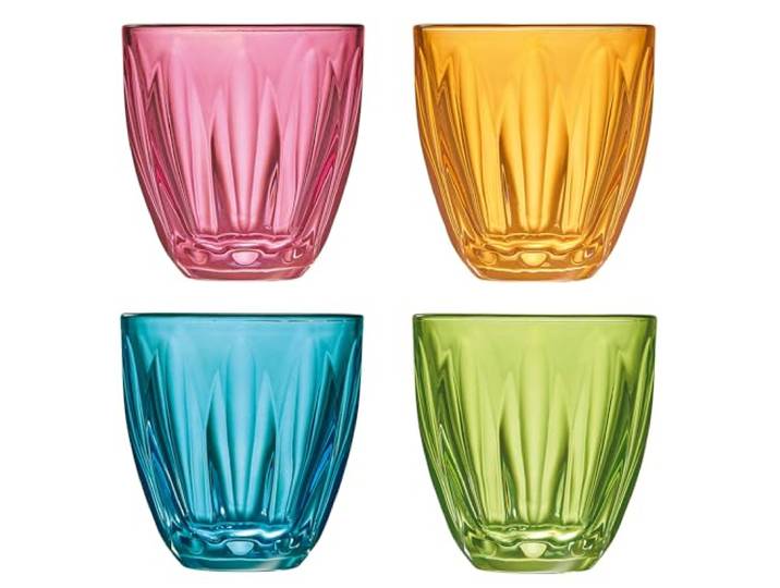 La Rochère-Coffret de 4 verres à eau 4 couleurs-LILY-Origine France Garantie