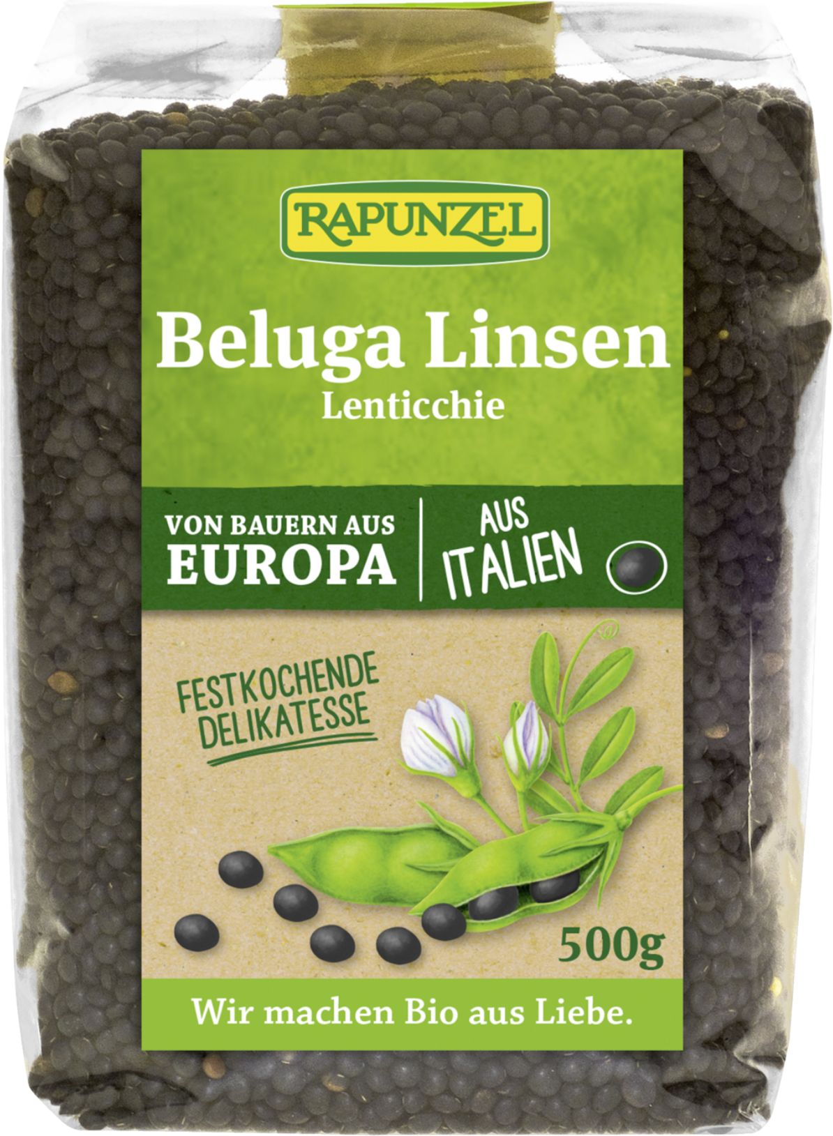 RAPUNZEL Lenticchie Beluga 500 Grammi 