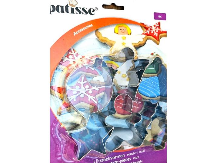 Patisse uitsteekvormen set rvs - kerst - 6 delig