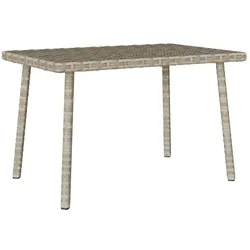 vidaXL Garten-Couchtisch Rechteckig Hellgrau 60x40x37 cm Poly Rattan