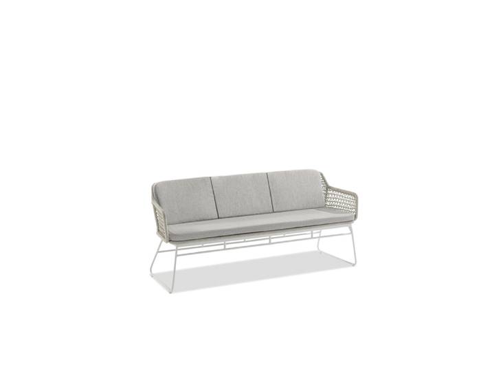 Niehoff Lido Bank Aluminium/Kordelgeflecht Ivory/Beige inkl.