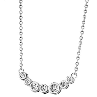 Kette mit Anhänger FIRETTI "Schmuck Geschenk Silber 925 Halsschmuck Halskette Ankerkette Tennis", silber (silberfarben, kristallweiß), Halsketten, Damen, Silber 925 (Sterlingsilber), L: 45 B: 1,1mm, mit Zirkonia (synth.), B:1,1mm