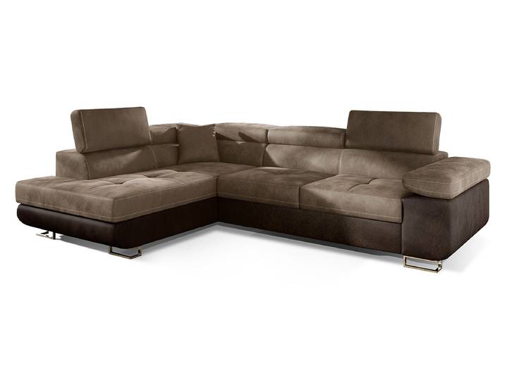 NABBI Ecksofa mit Zersetzung u Lagerraum Almero L - braun / dunkelbraun