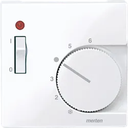ME SM 534825 - System M, Raumtemperaturregler, Zentralplatte, aktivweiß glänzen