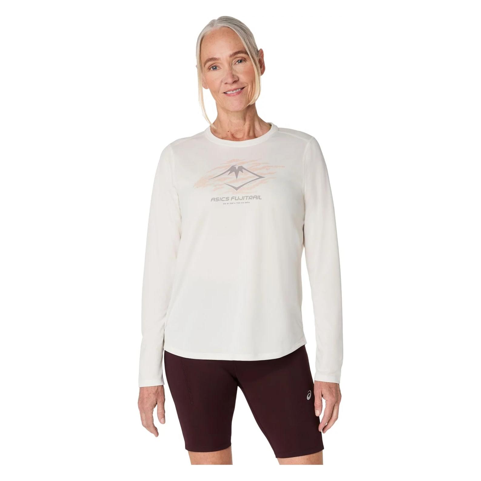ASICS Fujitrail Logo Langarm-Oberteil Weiss (M) (2012D315-100)
