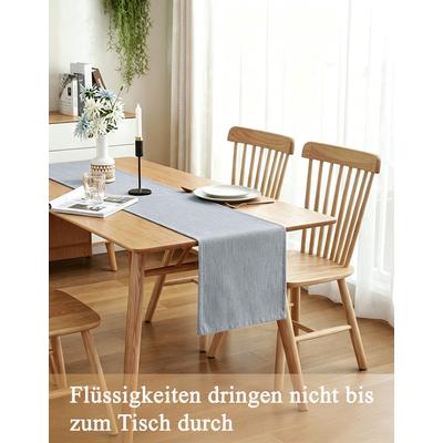 Tischläufer OTTO HOME "Ozzie, 1 Stück in Leinenoptik, verschiedene Größen, Dekoration", grau, B:160cm L:40cm, Polyester, Tischdecken, Formstabil & pflegeleicht, gewebtes Design, uni, Dekoration, Esszimmer