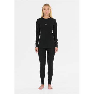 Funktionsshirt SOS "Namsan", Damen, Gr. XS, schwarz, 66% Polyester, 34% Wolle, unifarben, normal, Rundhals, Shirts Funktionsshirt, aus Merino-Wolle