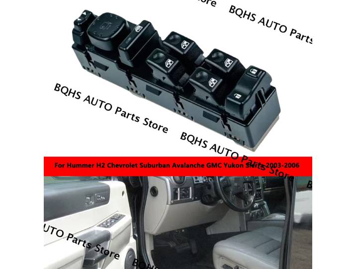 Bouton de commande de fenêtre électrique, bouton de commande avant pour Hummer H2 Chevrolet banlieue Avalanche GMC Yukon Sierra 2003 2004 2005 2006