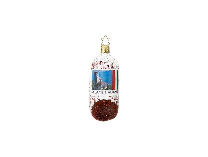 Weihnachtsbaumkugel INGE-GLAS Salami , rot (bunt), Weihnachtsbaumkugeln, Weihnachtsbaumkugel