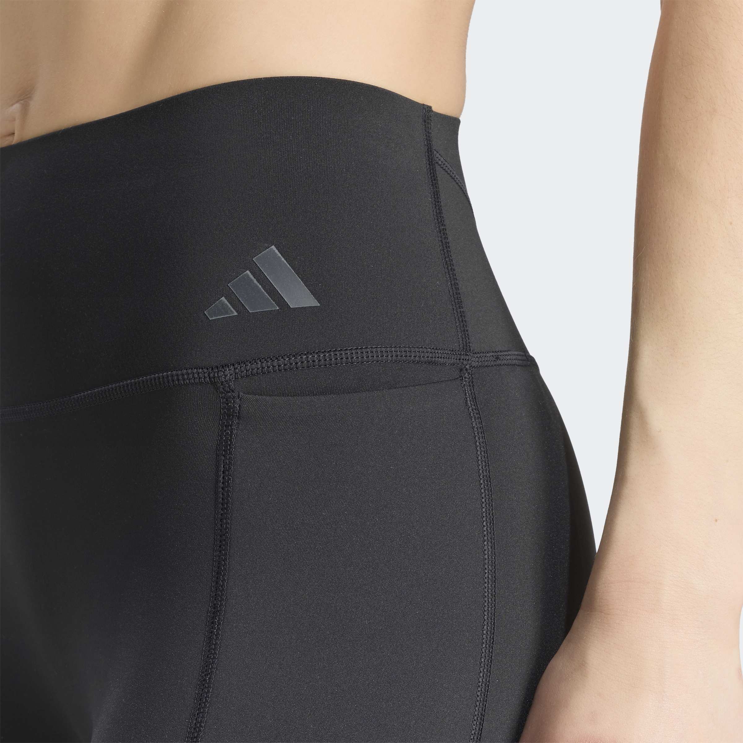 Trainingstights ADIDAS PERFORMANCE "OPTIME WORKOUT CONTOUR CAPRI-LEGGINGS", Damen, Gr. L, N-Gr, schwarz (schwarz, normal, gr.), Obermaterial: 73% Polyamid, 27% Elasthan, Hosen Trainingstights