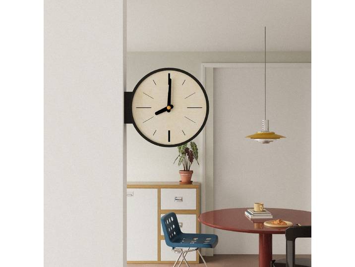 Horloge murale créative et simple, salon, nouvelle horloge rétro, coin double face, décoration artistique de coin, décoration de la maison