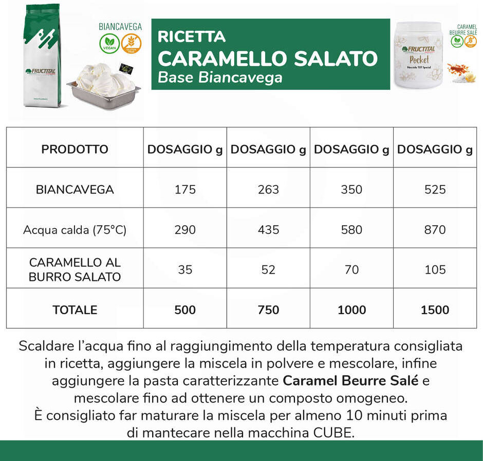 Fructital Base de crème glacée BiancaVega (1,5 kg)