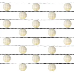 MARELIDA LED Lichterkette 20 weiße Lampions Lampionkette 8Funktionen 5,7m Garten Balkon