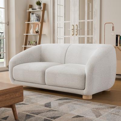 Furniture of America Lester Contemporary 68-inch OEKO-TEX Fabric Loveseat with Solid Wood Legs