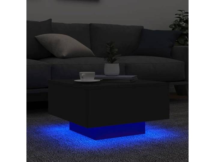 Petite Table Centrale de salon Noir - LEMON® Table basse avec lumières LED - Noir - 55x55x31cm 430 - Soldes