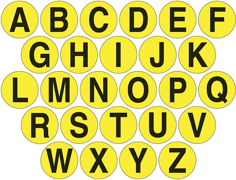 kaiserkraft PVC-Fußbodenmarkierungen, Buchstabenset, VE 26 Stk, Buchstabe A - Z