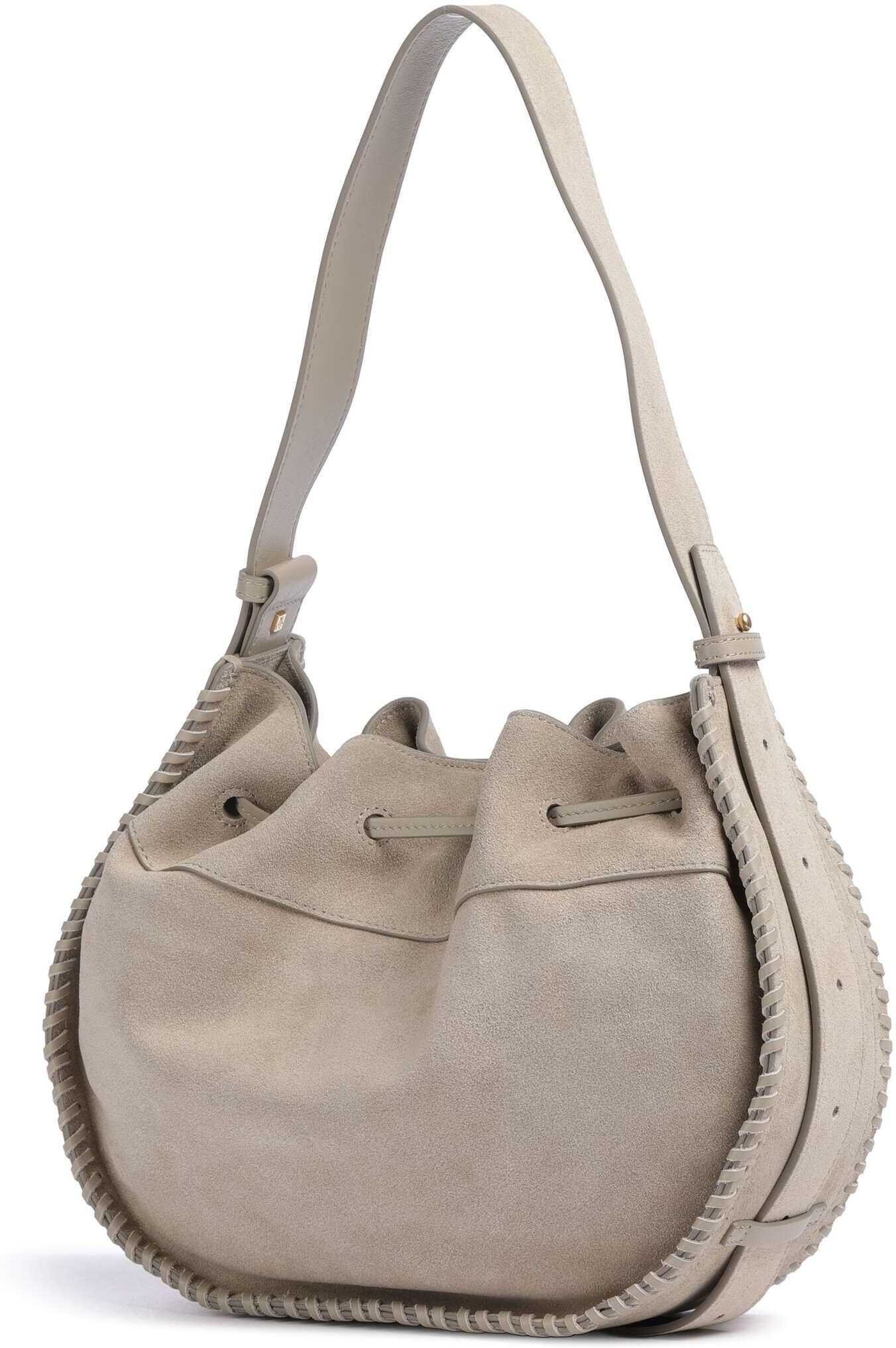 Marc O' Polo Beuteltasche aus Leder, grau