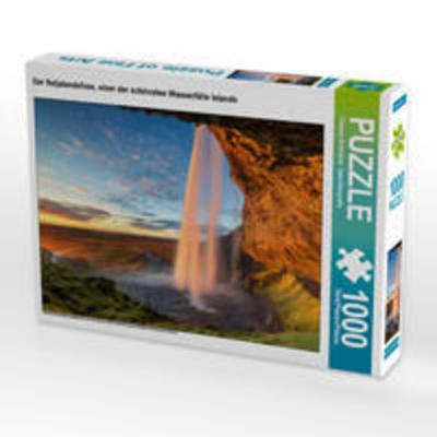 CALVENDO Puzzle Der Seljalandsfoss, einer der schönsten Wasserfälle Islands | 1000 Teile Lege-Größe 64x48cm Foto-Puzzle für glückliche Stunden