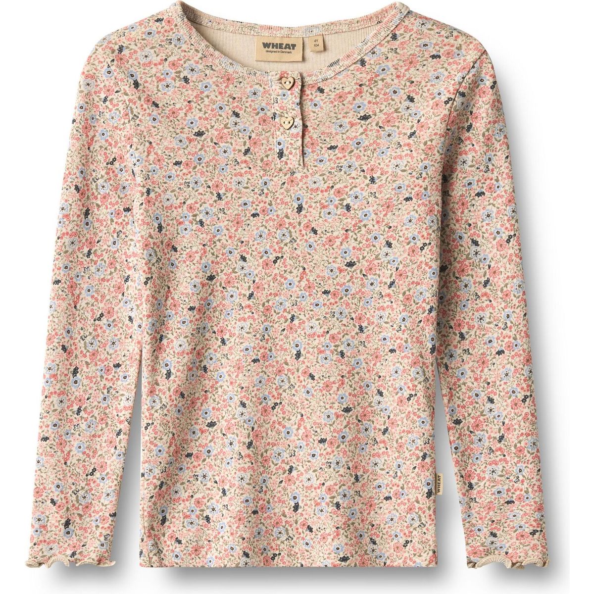 Wheat T-shirt Long Sleeve Eja grey cloud flowers (9764) 122 0193-121-GOTS-9764-122/7y
