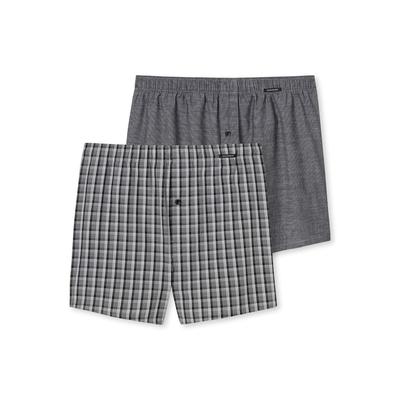 Webboxer SCHIESSER "Web-Boxershorts 2er Pack", Herren, Gr. 4XL, grau, Obermaterial: 100% Baumwolle CO., Unterhosen