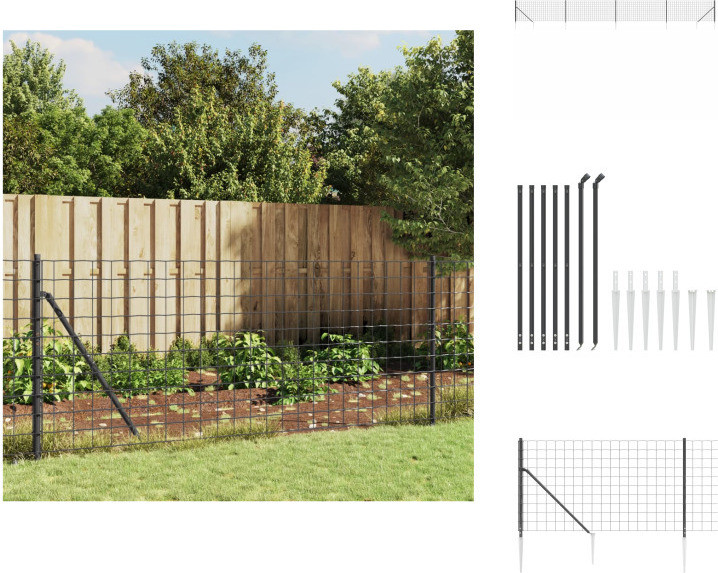vidaXL Gaashek met grondankers, antraciet, 1x10 meter