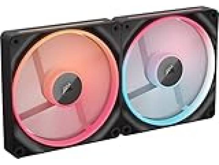 CORSAIR iCUE LINK LX140-R RGB 140mm PWM Ventilateur Inversés – Kit Double Ventilateur – Faible Bruit, CORSAIR Palier à Dôme Magnétique, Double Boucle Lumineuse, Vis QuikTurn™, Mode Zéro RPM – Noir