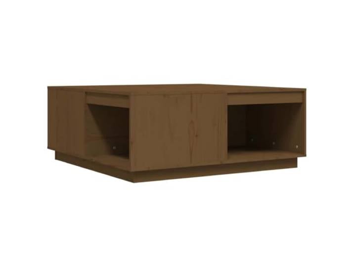 KGFHERENB Couchtisch Honigbraun 100x101x40,5 cm Massivholz Kiefer Rustikaler Beistelltisch aus Echtholz mit geräumiger Ablagefläche für Snacks und Dekoration im Wohnzimmer.