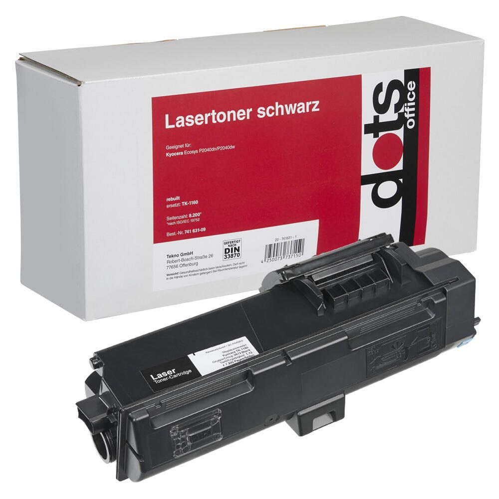 dots Toner kompatibel zu KYOCERA TK-1160 schwarz 2913,0000-DOTS