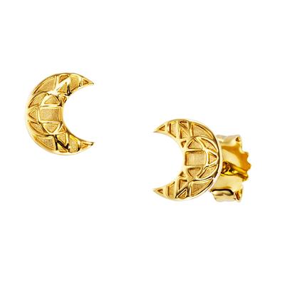 Paar Ohrstecker CAÏ "925 Sterling Silber vergoldet Mond", gold (gelb), Ohrringe, Damen, one-size, Silber 925 (Sterlingsilber)