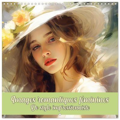 Images romantiques féminines de style impressionniste (Calendrier mural carré 2026 30x30 cm) Calendrier double avec une page pour vos prises de notes