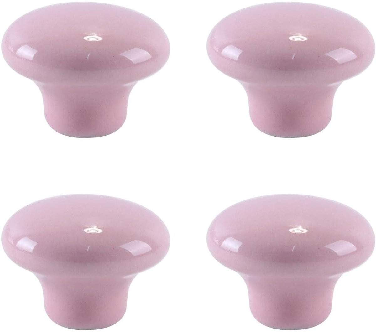 Set van 4 ronde keramische meubelknoppen lichtroze