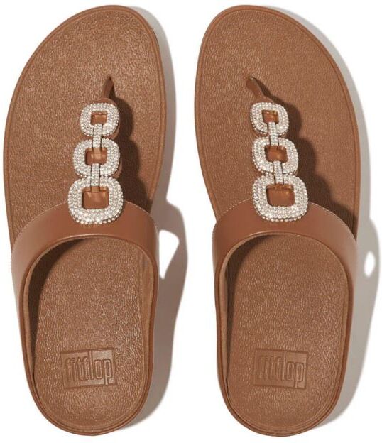 Sandalia Fitflop Fino Crystal-Chain Mujer Marrón 40