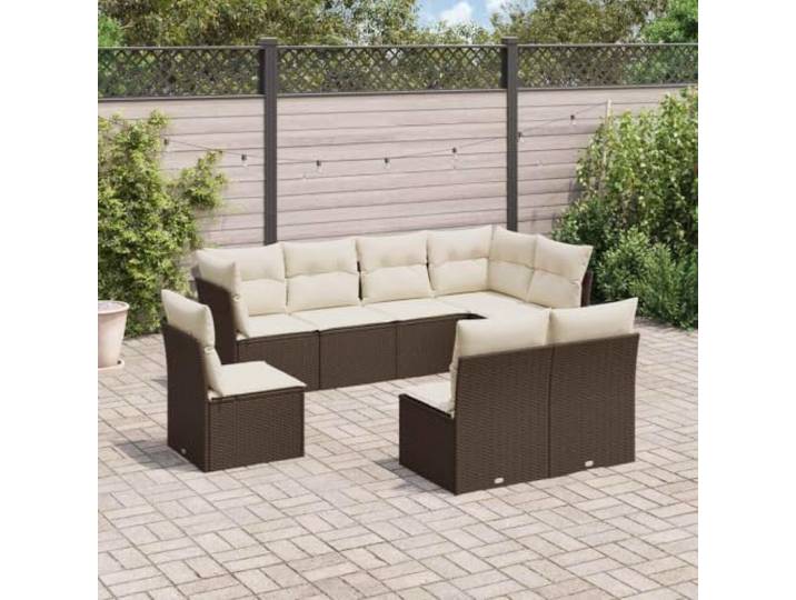 Résine tressée imperméable ensemble canapé patio Brun 8 pièces 63.2cm Salon de jardin 8 pcs avec coussins marron resine tressee ensemble modulaire exterieur impermeable pour patio terrasse