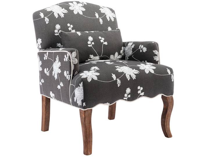 WAHSON OFFICE CHAIRS Sessel aus Leinen/Chenille Retro Polstersessel mit Massivholzbeinen