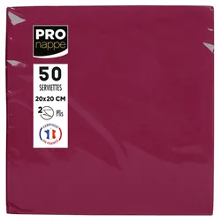 Pronappe SV622008I 16x Packung mit 50 Cocktail-Servietten, mikrogeprägt, Tissue, 2-lagig - 20x20cm - Bordeauxrot