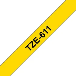 Brother TZE-611 Etiketten erstellendes Band Schwarz auf gelb
